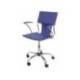 Silla giratoria pyc respaldo medio regulable en altura similpiel color azul 860+90x480x440 mm