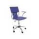 Silla giratoria pyc respaldo medio regulable en altura similpiel color azul 860+90x480x440 mm