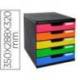 Fichero cajones sobremesa Exacompta Iderama Arlequin con 5 cajones multicolores 350x288x320 mm.