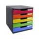 Fichero cajones sobremesa Exacompta Iderama Arlequin con 5 cajones multicolores 350x288x320 mm.