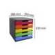 Fichero cajones sobremesa Exacompta Iderama Arlequin con 5 cajones multicolores 350x288x320 mm.
