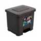 PAPELERA CONTENEDOR DE PLASTICFORTE PLASTICO CON PEDAL 2 COMPARTIMENTOS 35 LITROS GRIS OSCURO