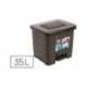 PAPELERA CONTENEDOR DE PLASTICFORTE PLASTICO CON PEDAL 2 COMPARTIMENTOS 35 LITROS GRIS OSCURO