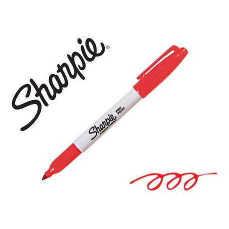 Rotulador Sharpie Permanente Rojo Punta fina Caja 12 unidades