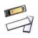 IDENTIFICADOR DURABLE PVC ANTIARAÑAZOS CON IMAN Y EFECTO LUPA COLOR NEGRO 67X17 MM