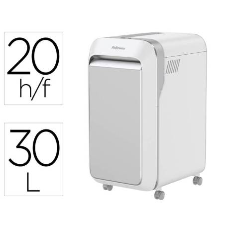 DESTRUCTORA DE DOCUMENTOS FELLOWES LX221 CAPACIDAD DE CORTE 20H SEGURIDAD P5 CLIPS GRAPAS Y TARJETAS 30L COLOR BLANCA