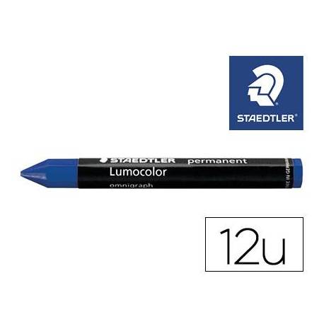 MINAS STAEDTLER PARA MARCAR COLOR AZUL LUMOCOLOR PERMANENTE OMNIGRAPH 236 CAJA DE 12 UNIDADES