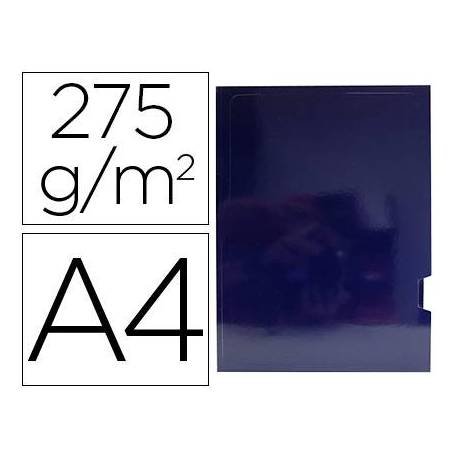 Subcarpeta Gio DIN A4 275 gr Plastificada 2 solapas Azul