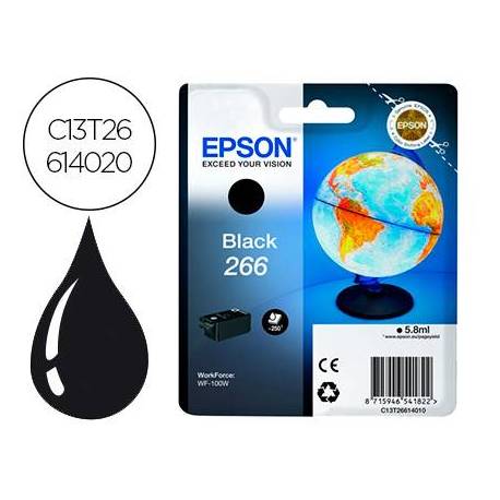 CARTUCHO INK-JET EPSON 266 COLOR NEGRO C13T26614020