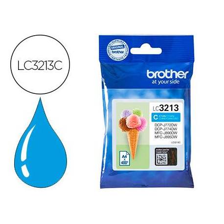 Cartucho Brother LC3213 color Cian LC3213C dcp-j572 / dcp-j772 / dcp-j774 / mfc-j890 / mfc-j895