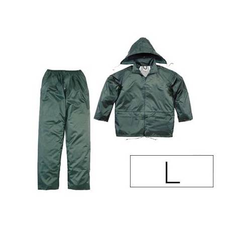 CONJUNTO DE LLUVIA DELTAPLUS 400 POLIESTER/PVC COLOR VERDE TALLA L