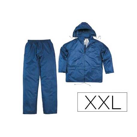 CONJUNTO DE LLUVIA DELTAPLUS 400 POLIESTER/PVC COLOR AZUL MARINO TALLA XXL
