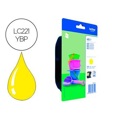 Ink-jet brother lc221y dcp-j562dw / mfc-j480dw / 680dw / 880dw amarillo 260 paginas.