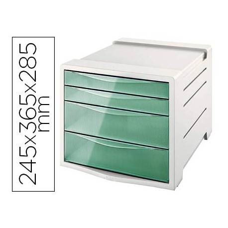 Modulo 4 cajones sobremesa Esselte verde
