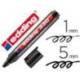 Rotulador permanente Edding 330 negro punta biselada 1-5mm recargable