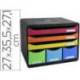 Fichero cajones sobremesa Exacompta Iderama Arlequin con 6 cajones multicolores 270x355x271 mm.