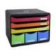 Fichero cajones sobremesa Exacompta Iderama Arlequin con 6 cajones multicolores 270x355x271 mm.