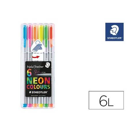 Rotulador Staedtler Triplus Neon estuche 6 colores surtidos