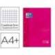 Recambio color 1 oxford din a4+ 80 hojas 90 gr cuadricula 5 mm tapa blanda 4 taladros color fucsia touch.