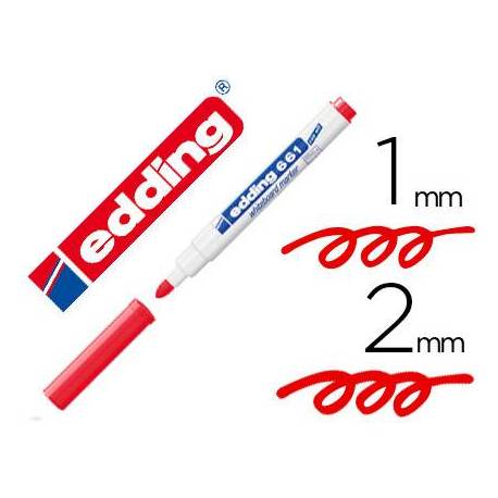 Rotulador para Pizarra Blanca Edding 661 Recargable Rojo