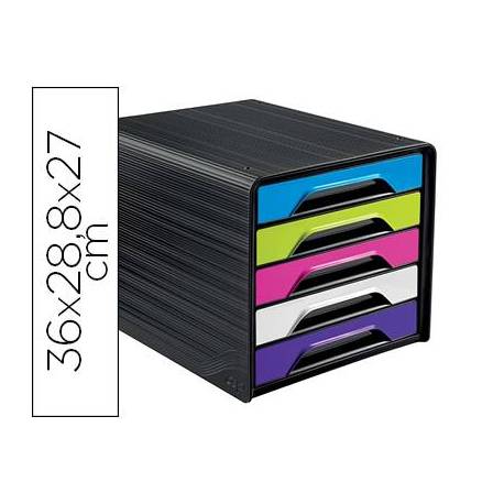 Fichero cajones CEP para 5 cajones Multicolor/Negro Flashy