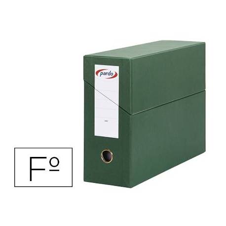 Archivador con tapa Pardo Folio Verde 390x270x115 mm