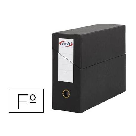 Archivador con tapa Pardo Folio Negro 390x270x115 mm