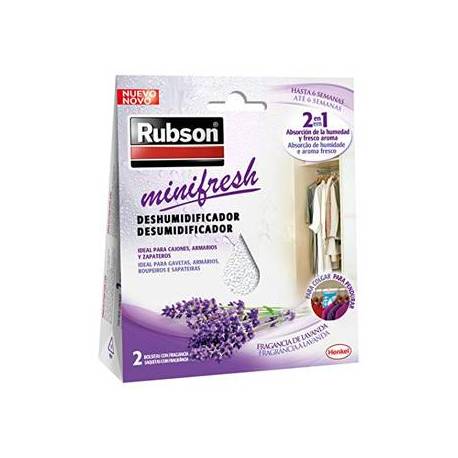 Ambientador deshumidificador Rubson mini fresh lavanda Pack 2 bolsitas