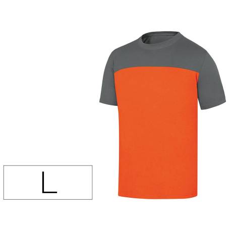 Camiseta manga corta Deltaplus color Naranja y Gris Talla L
