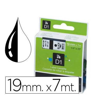 Cinta Dymo D1 Blanco Poliester 19mmx7m