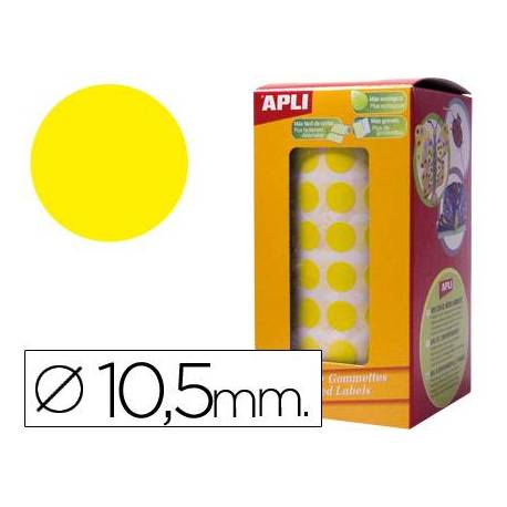 Gomets Apli circulares amarillo 10,5mm