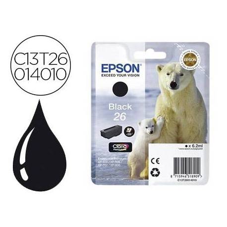 CARTUCHO INK-JET EPSON 26 COLOR NEGRO C13T26014012