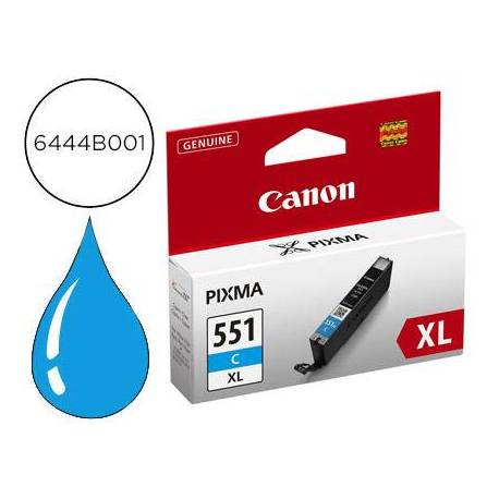 Cartucho Canon CLI-551XL Pixma color cian 6444B001