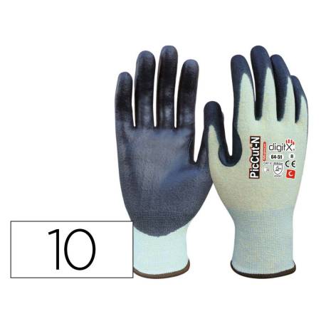 GUANTES DE POLIETILENO MARCA SAFETOP PICCUT-N EN388 ANTICORTE CON REFUERZO PULGAR TALLA 10