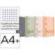 CARPETA CON RECAMBIO OXFORD EUROPEANBINDER BOREAL DIN A4+ 4 ANILLAS 35 MM RECAMBIO 100 HOJAS CUADRO 5 MM COLORES SURTIDOS