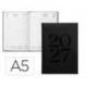AGENDA OFICINA MARCA LIDERPAPEL 2027 ENCUADERNADA CRETA DIA PAGINA A5 BILINGUE 70G PAPEL FSC BLACK