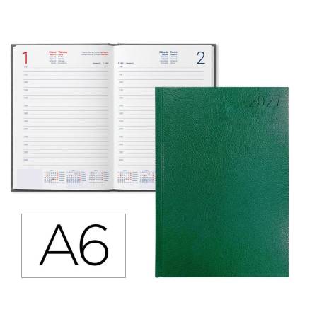 AGENDA OFICINA MARCA LIDERPAPEL 2027 ENCUADERNADA CORFU DIA PAGINA A6 BILINGUE 60G PAPEL FSC GREEN