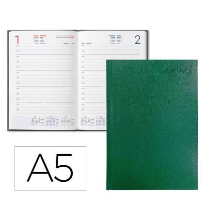AGENDA OFICINA MARCA LIDERPAPEL 2027 ENCUADERNADA CORFU DIA PAGINA A5 BILINGUE 60G PAPEL FSC GREEN