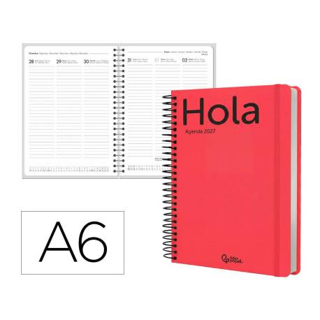 AGENDA OFICINA MARCA LIDERPAPEL 2027 ESPIRAL CLASSIC SEMANA VISTA A6 BILINGUE 70G PAPEL FSC DESIGN 3