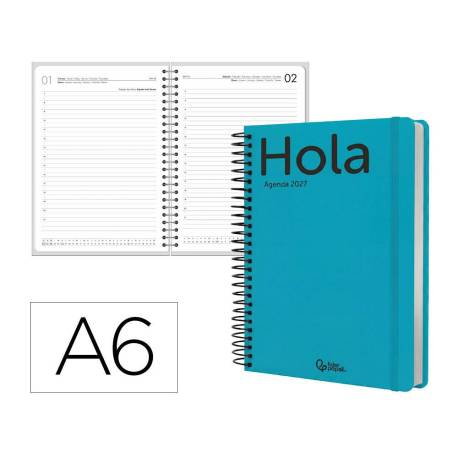 AGENDA OFICINA MARCA LIDERPAPEL 2027 ESPIRAL CLASSIC DIA PAGINA A6 BILINGUE 70G PAPEL FSC DESIGN 4