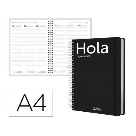 AGENDA OFICINA MARCA LIDERPAPEL 2027 ESPIRAL CLASSIC SEMANA VISTA A4 BILINGUE 70G PAPEL FSC DESIGN 1