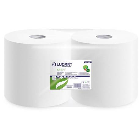 PAPEL SECAMANOS MARCA LUCART ECOLOGICO 17,5 G 2 CAPAS 220 MM X 342 M PAQUETE DE 2 ROLLOS