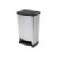 CONTENEDOR PLASTICO MARCA CEP ELITE CON TAPA Y PEDAL DOS COMPARTIMENTOS 50 L COLOR PLATA 390X288X654 MM