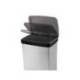 CONTENEDOR PLASTICO MARCA CEP ELITE CON TAPA Y PEDAL DOS COMPARTIMENTOS 50 L COLOR PLATA 390X288X654 MM