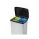 CONTENEDOR PLASTICO MARCA CEP ELITE CON TAPA Y PEDAL DOS COMPARTIMENTOS 50 L COLOR PLATA 390X288X654 MM