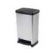 CONTENEDOR PLASTICO MARCA CEP ELITE CON TAPA Y PEDAL DOS COMPARTIMENTOS 50 L COLOR PLATA 390X288X654 MM