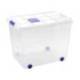 Contenedor plastico plasticforte 86 litros n 8 transparente con tapa 470x620x450 mm