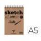 BLOC DE DIBUJO ESPIRAL CROQUIS MARCA CLAIREFONTAINE DIN A5 MICROPERFORADO 148X210 MM 100 HOJAS BLANCAS 90 G