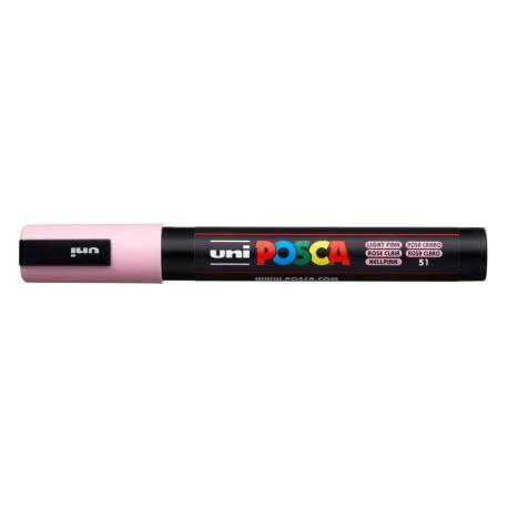 ROTULADOR MARCA UNI POSCA PC-5M MARCADOR DE PINTURA PUNTA CONICA 1,8-2,5 MM ROSA CLARO