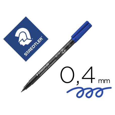 ROTULADOR STAEDTLER LUMOCOLOR RETROPROYECCION PUNTA DE FIBRAPERMANENTE 313-3 AZUL PUNTA SUPER FINA REDONDA 0.4 MM